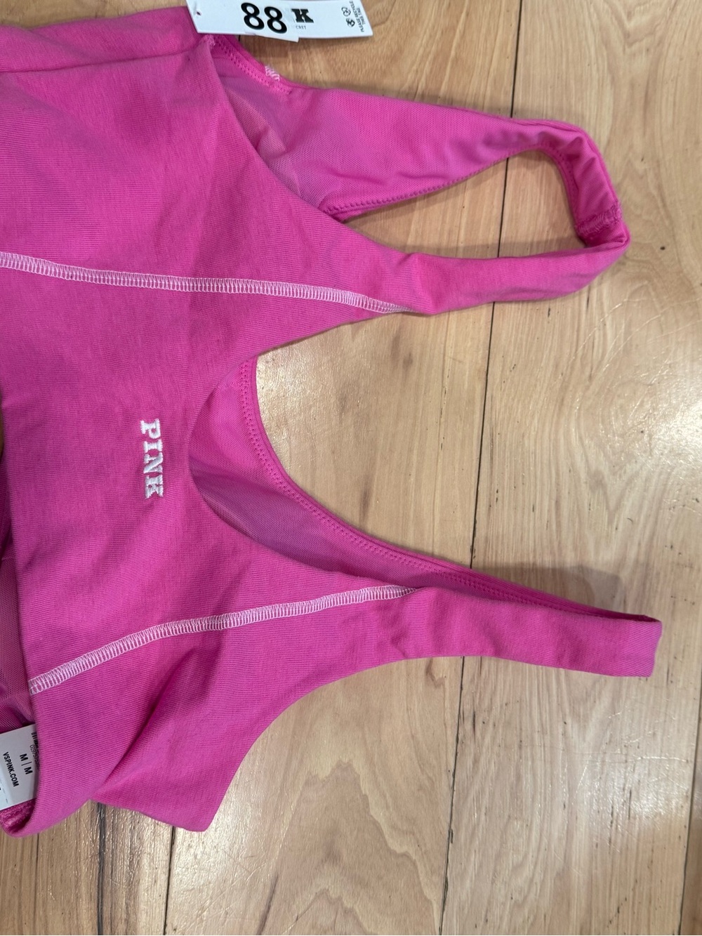 Victoria’s Secret PINK, hot pink racerback sports bra/crop top
